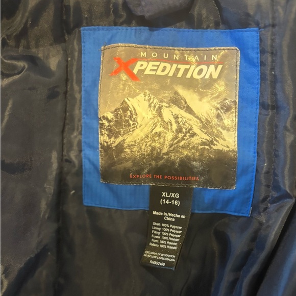 Kids' Navy and Blue Hooded Puffer Jacket - Picture 3 of 7